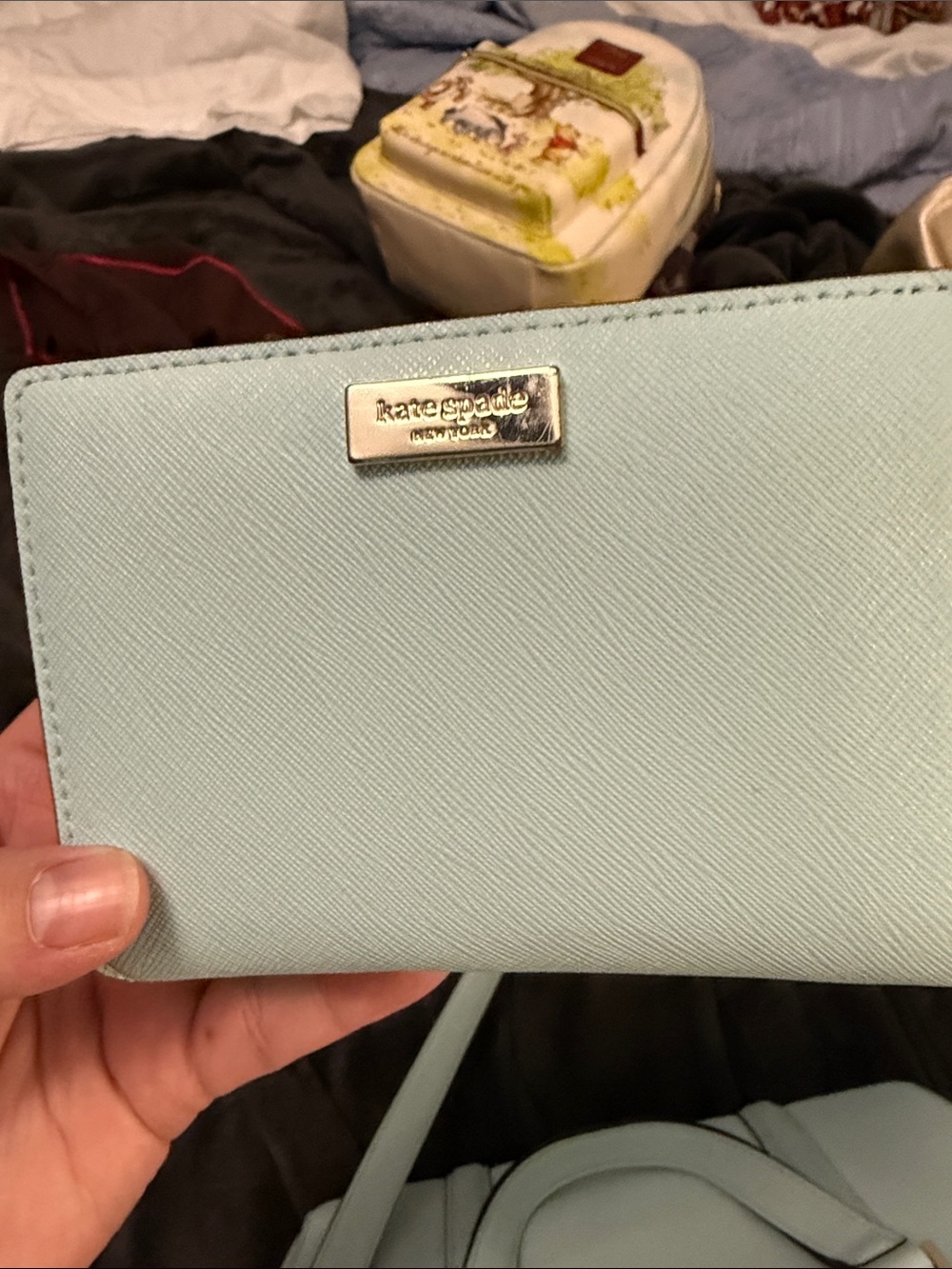 kate spade Pale Blue Structured Satchel with Matching Wallet - Picture 10 of 14